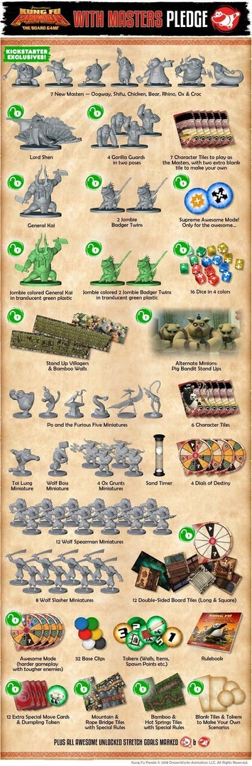 Modiphius Entertainment Kung Fu Panda Boardgame (with Masters Expansion) BUNDLE 8 Modiphius Entertainment Kung Fu Panda Boardgame (with Masters Expansion) BUNDLE